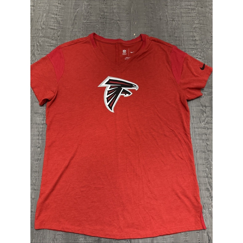 Nike Atlanta Falcons NFL Football Red V-Neck T-Shirt Women's Medium‎
